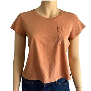Patagonia women's small cropped pocket Tshirt muted orange